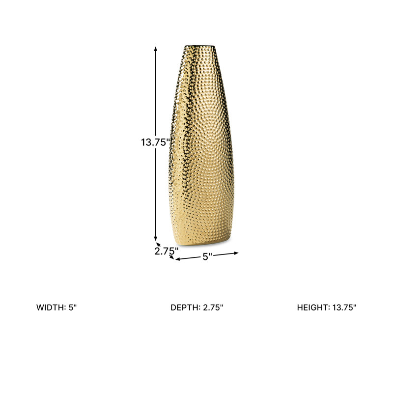 Tabrea Ceramic Table Vase, 13.75" H x 5" W x 2.75" D