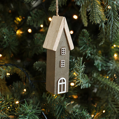 Ornement suspendu pour arbre de Noël en bois massif