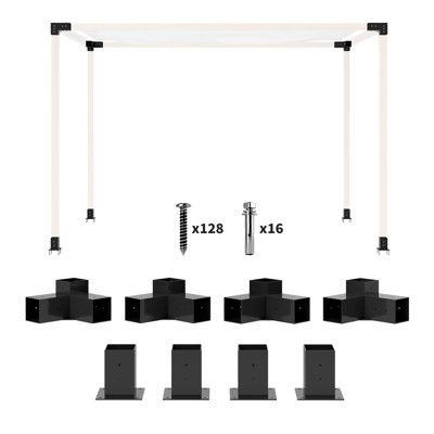 Borough Pergola Kit DIY Pergola Brackets for 9.6 x 9.6 cm Lumber 8 PCS