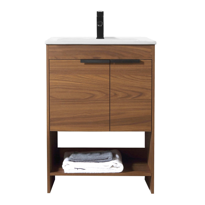 Meuble-lavabo simple 24 po, Noyer