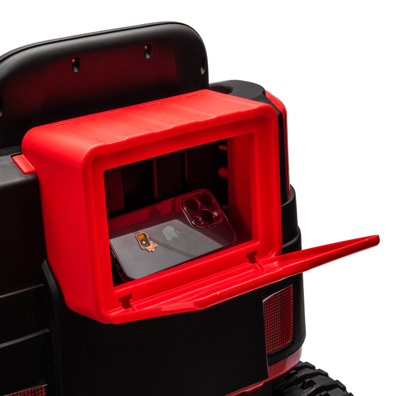 Joyldias 360 Degree Rotating 12v12ah Battery Powered Ride On Excavator And Bulldozer With W/track Design Wheels, Red