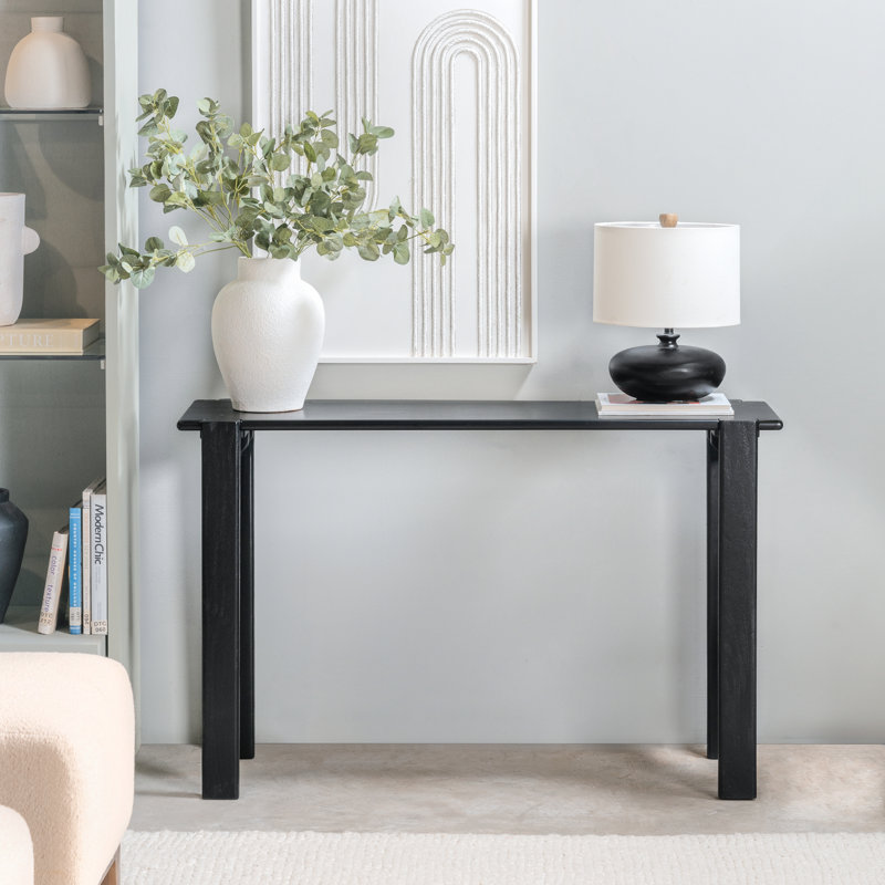Clayton 48" Solid Wood Console Table, Black