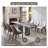 Keeli Extendable Sintered Stone Dining Table with 8 Leather Chairs Dining Set