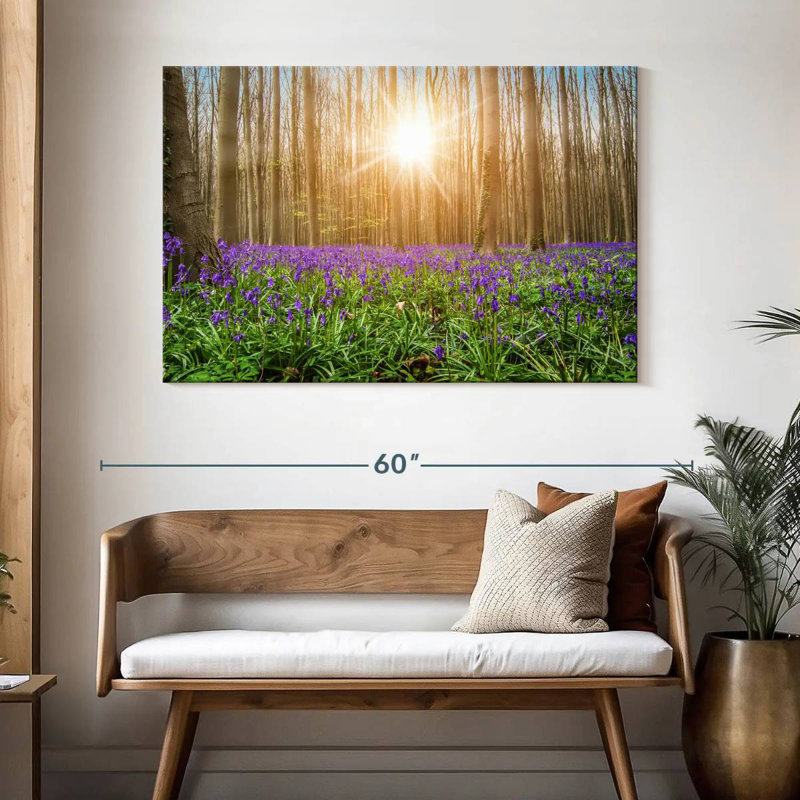 Alvord Bluebells In The Forest, 32" H x 48" W