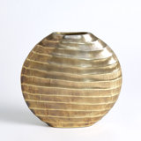Chased Oval Vase-Antique Brass