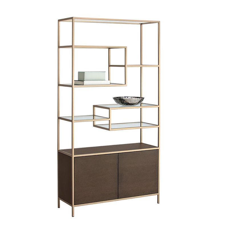 Stamos Bookcase, Gold/Raw Umber