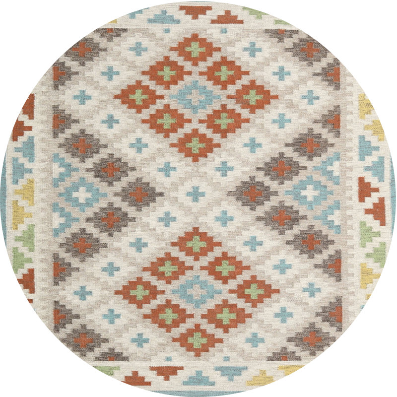 Tapis contemporain gris, Rond 4 pi