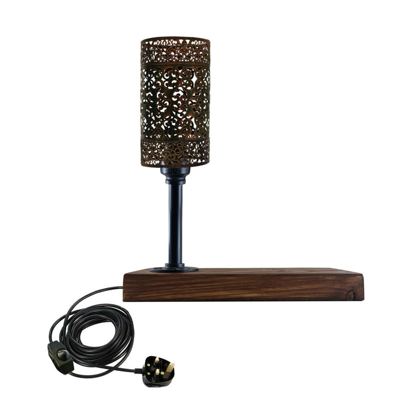 Eseli Wood Desk Lamp, Rustic Red