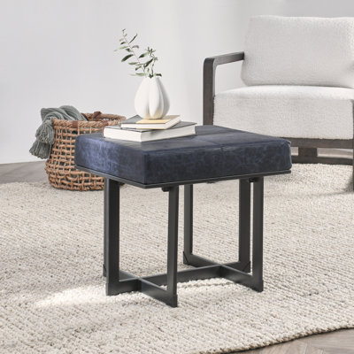 Tabouret d'appoint en cuir Calvin
