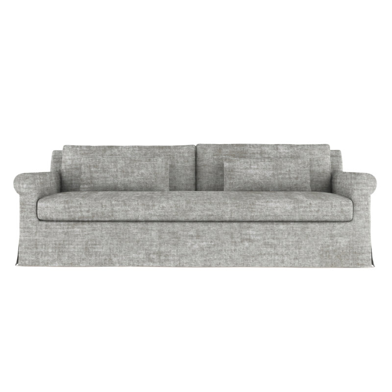 Sofa, Linen Blue Print, 34" H x 72" W x 38" D