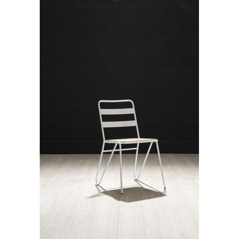 Swanage 45.5cm H Metal Ladder Back Side Chair, White