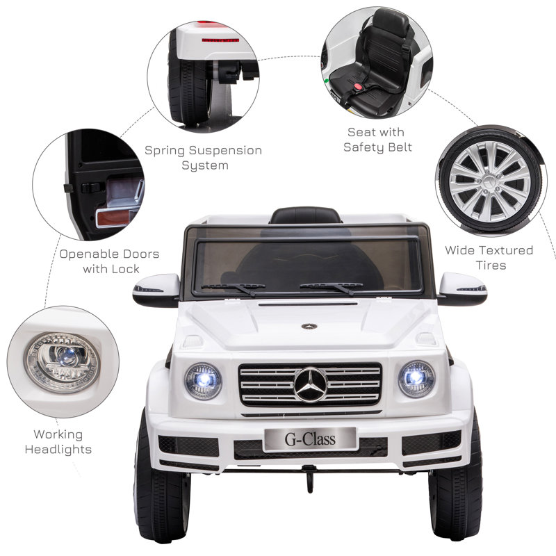 White 12V Mercedes Benz G500 Kids Ride-On Truck