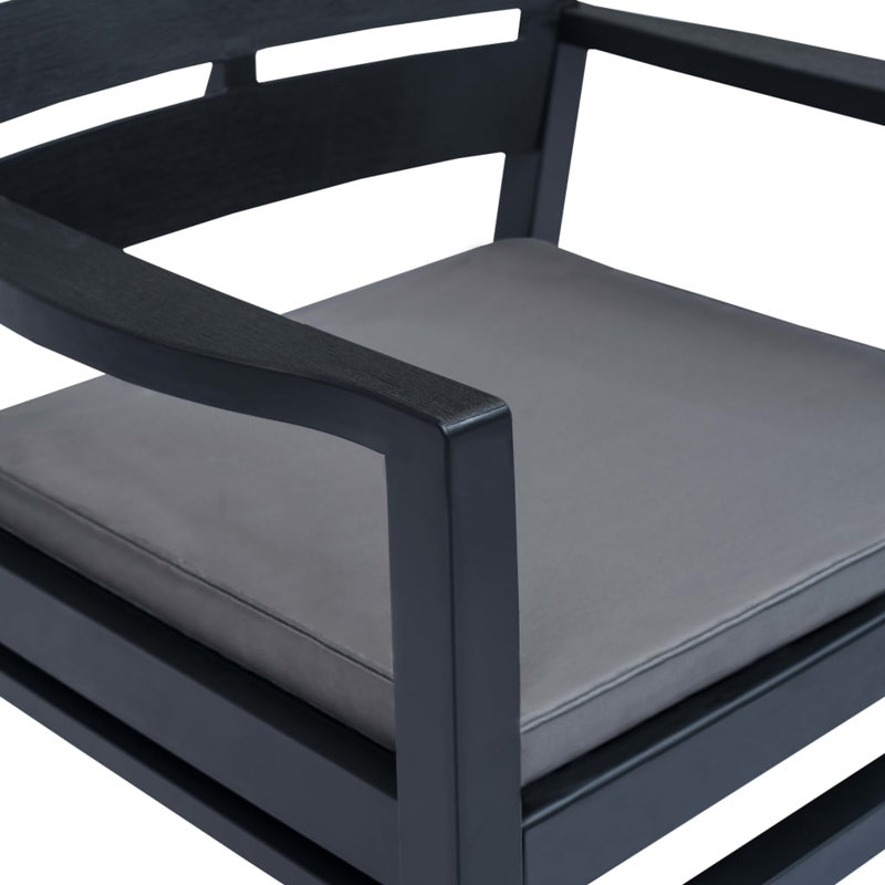 Chaise longue avec coussins Creager, Gris anthracite