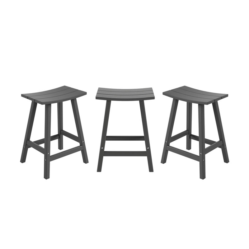 Tabouret d'extérieur Laguna, Tabouret de comptoir (siège d'une hauteur de 24 p, Gris