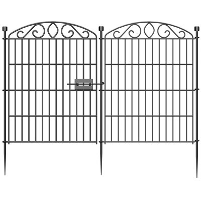 Garden Fence 12 Panel with Gate - 30in H x 23.6ft L, No Dig Rustproof Metal Tall Animal Barrier for Dogs Rabbits, Decorative Outdoor Border for Yard, Patio, and Flower Beds