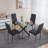 Dining Table With Cross Metal Leg And Tempered Glass Top-1396574357