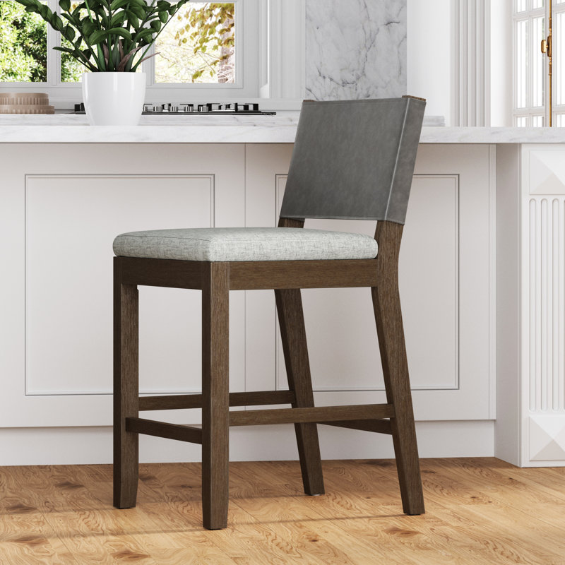 Etem Upholstered Stool, Birch Ivory, Counter Stool (24" Seat Height), 1
