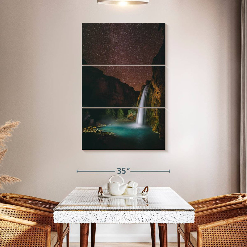 Alvord Waterfall At Night, 38" H x 24" W