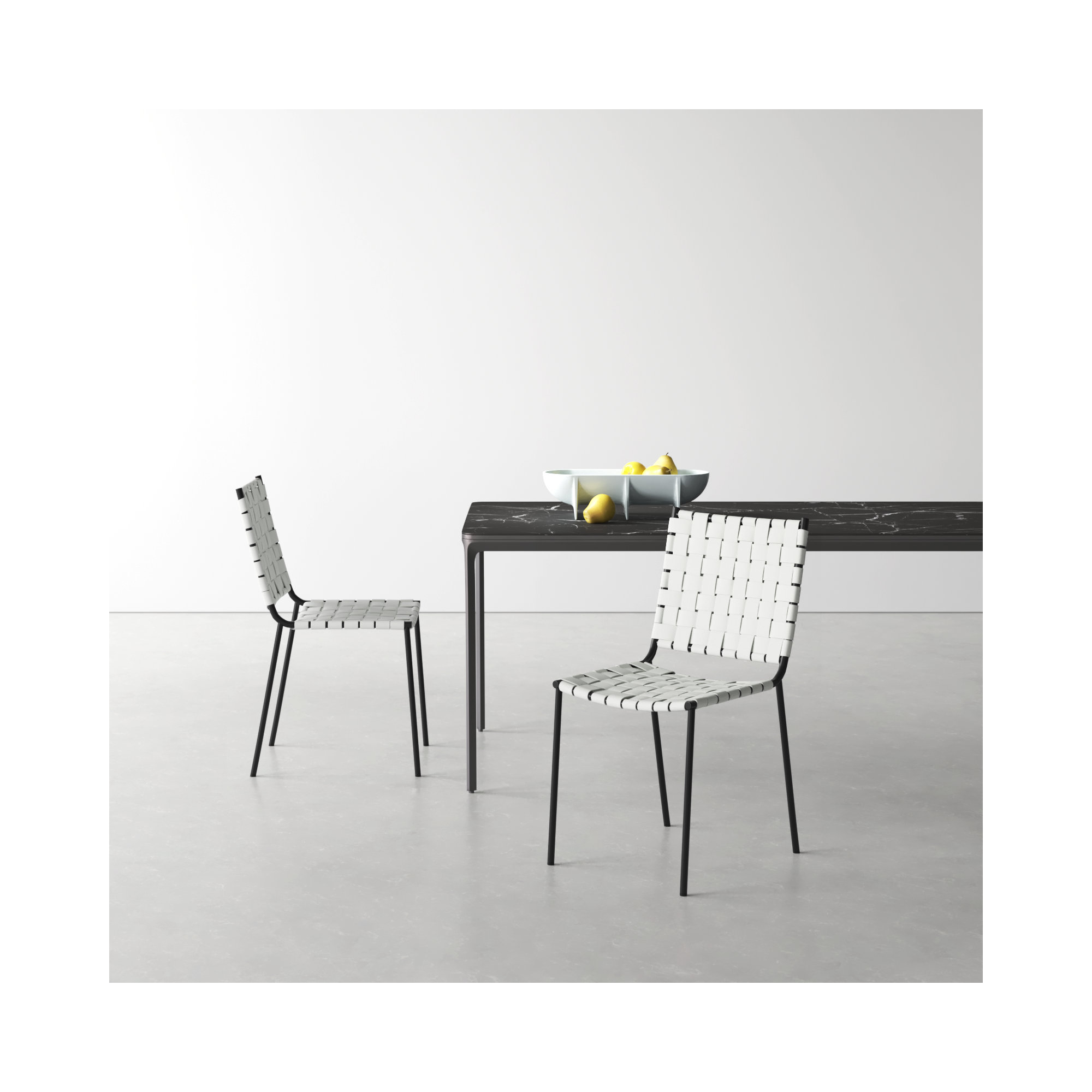 Ryland Upholstered Side Chair, White, Black