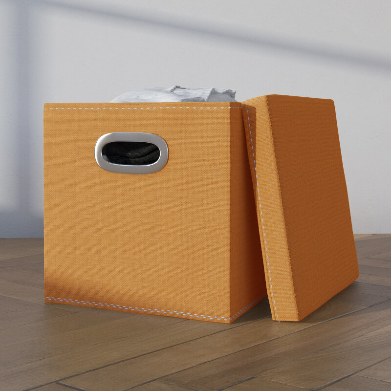 Retro Stackable Storage Boxes, Bevelled, Small, Orange - STAQBOX