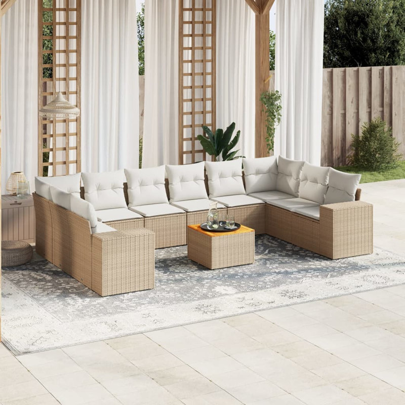 Ensemble de canapé de jardin en rotin PE 11 pièces Vidaxl