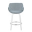 Tabouret de comptoir en tissu à hauteur fixe de 26 po Najrin avec pieds en bois courbé et repose-pieds rond (ensemble de 2)-1023789813-1023789704-1010582431