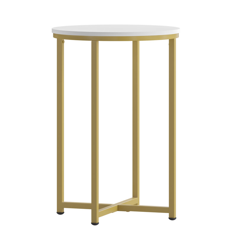 Modern Laminate End Table with Crisscross Frame
