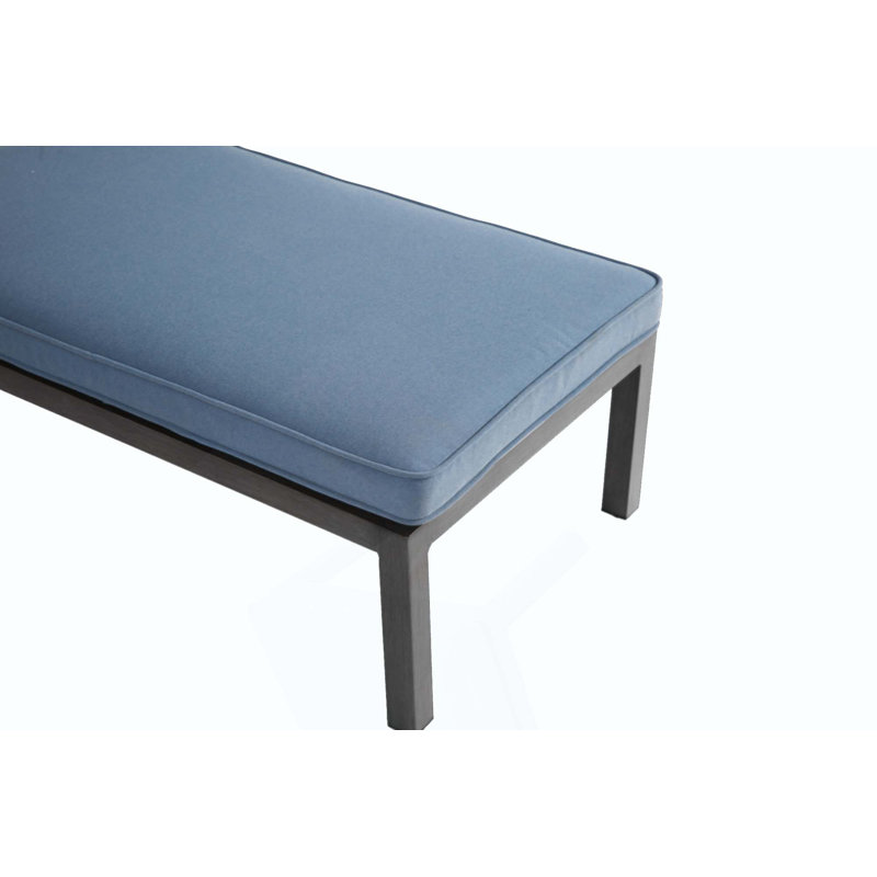 Chaise longue en aluminium coulé avec dossier réglable et roulettes pour un confort et une mobilité ultimes, Bleu