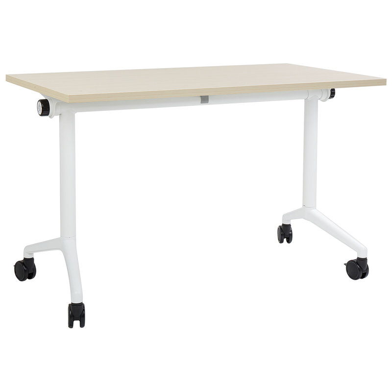 Yawen Metal Base Writing Desk, Brown/Black, 120cm H x 60cm W