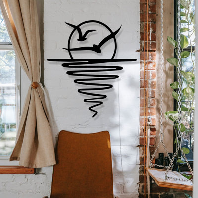 Decorative Metal Wall Accessory, Black, 20.1 x 21.5 inches | 100% Metal, Thickness: 0.05 inches | Stylish and Durable Design, Perfect for Home Decor & Office Spaces, Adds a Modern Touch to Any Room