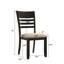 Contemporary 5pc Dining Set Rectangular Table Two- Tone Finish Wood Base Ladder Back Upholstery Chairs