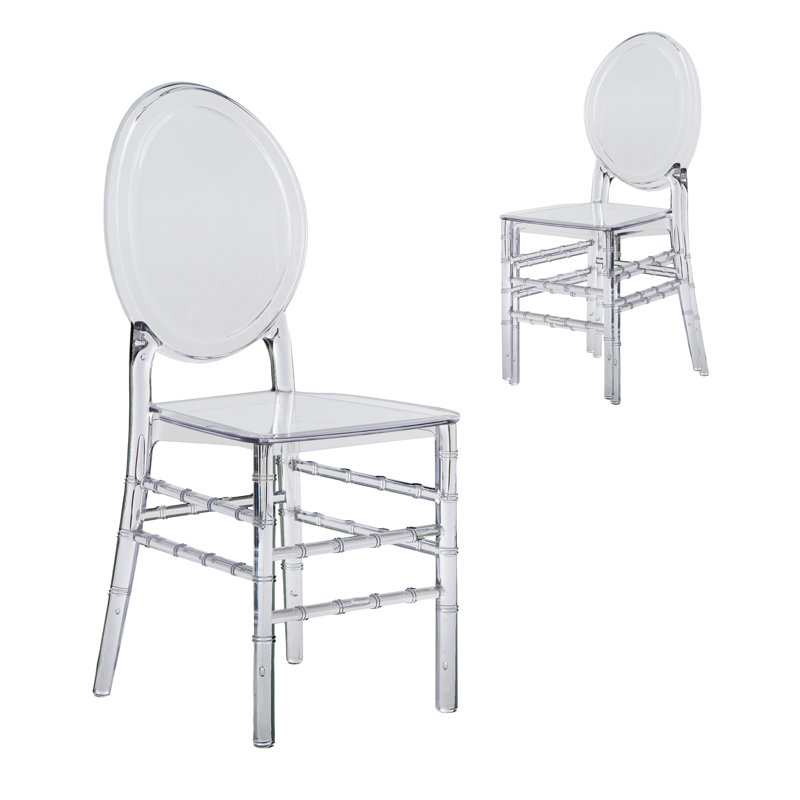 Chaises d'événement empilables en acrylique transparent de style fantôme - ensemble de 2, Clear