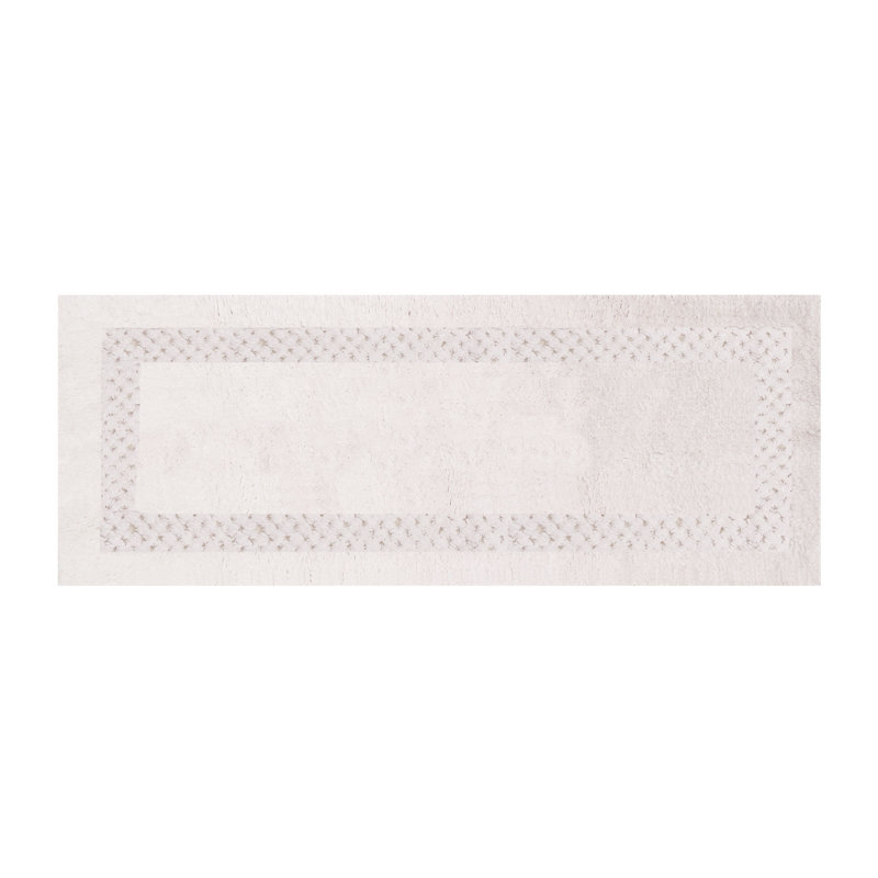 Tapis pour salle de bain 100% coton Classy Bathmat, Blanc, l 21 po x L 54 po