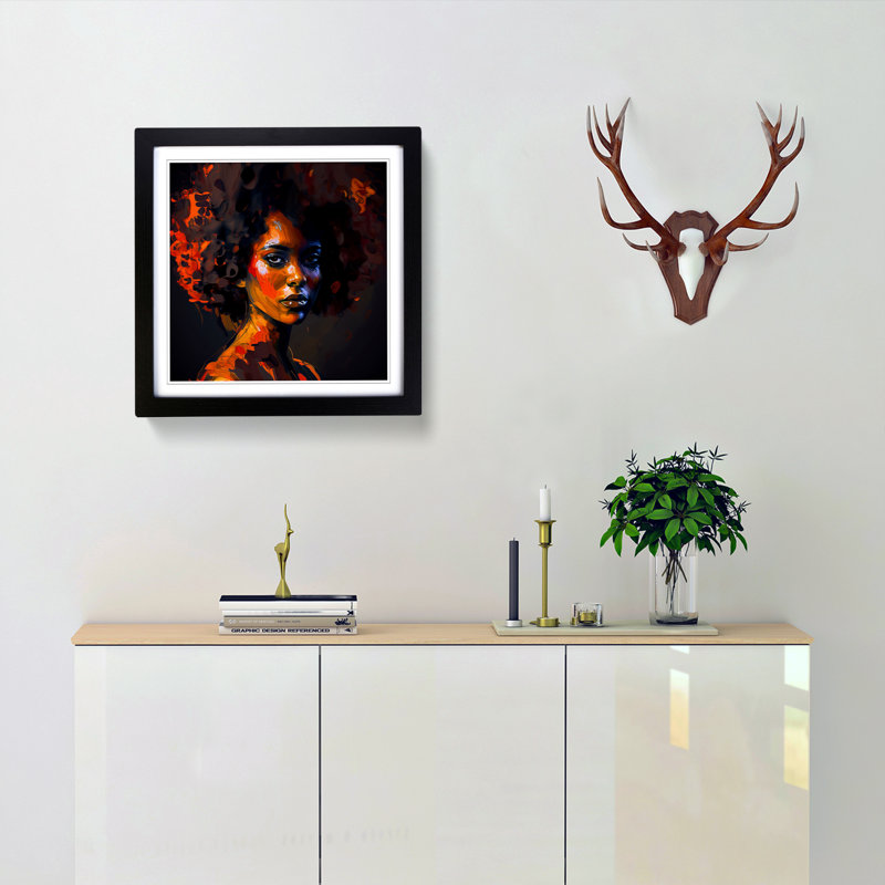 Single Picture Frame Print on Wood, Black Framed