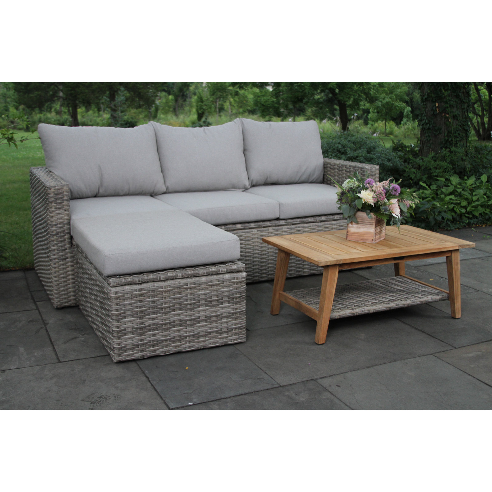 Genesis 3-Person Teak Patio Seating Group