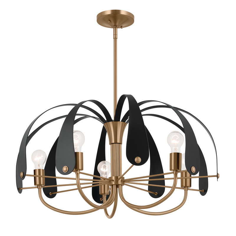 Lustre classique à 5 lumières, H 53,25 po x l 31 po x P 31 po