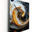 Horloge murale spirale abstraite liquide liquide noir et blanc-99635978