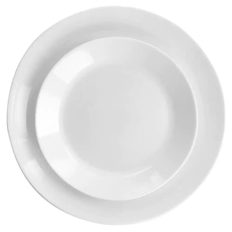 Service de table 12 pièces Gibson Courtyard en verre trempé opale
