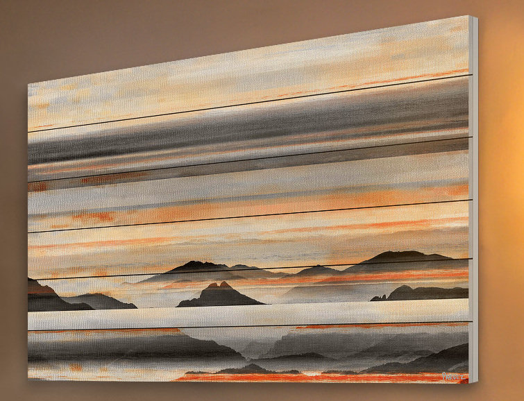 «Anim Desert Mountains», impression sur bois blanc, H 24 po x l 36 po x P 1,5 po