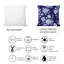 Coussin décoratif à motif de roses bleu clair sur fond bleu foncé-231823197
