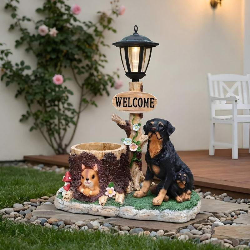 Statue jardinière Rottweiler