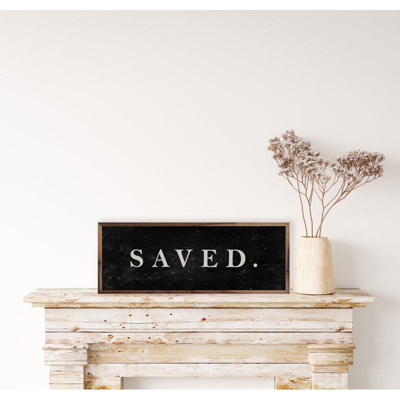 Saved Black, Black, 12" W x 4" H
