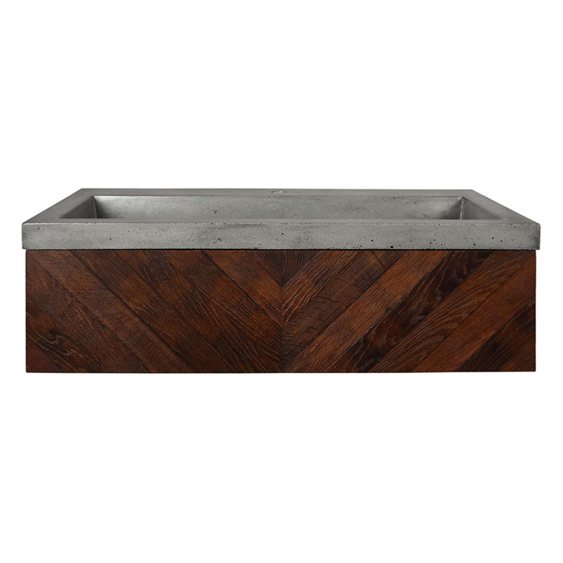 Vintner 36" Wall-Mounted Single Bathroom Vanity Set, Chardonnay , Single Faucet Hole, Ash