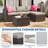 5-Piece L-Shape Wicker Outdoor Sectional with Glass Table, Storage, and Ottoman – Brown and Grey