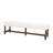 Blaseio Fabric Cream Bench with Brown Traditional Wood Turned Legs
