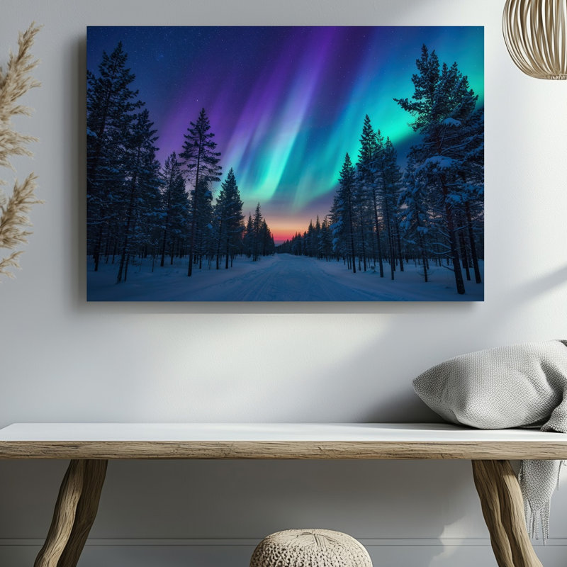 Reproduction d'art sur toile, "Un paysage d'hiver serein avec une forêt dense de grands murs", H 9 po x l 12 po