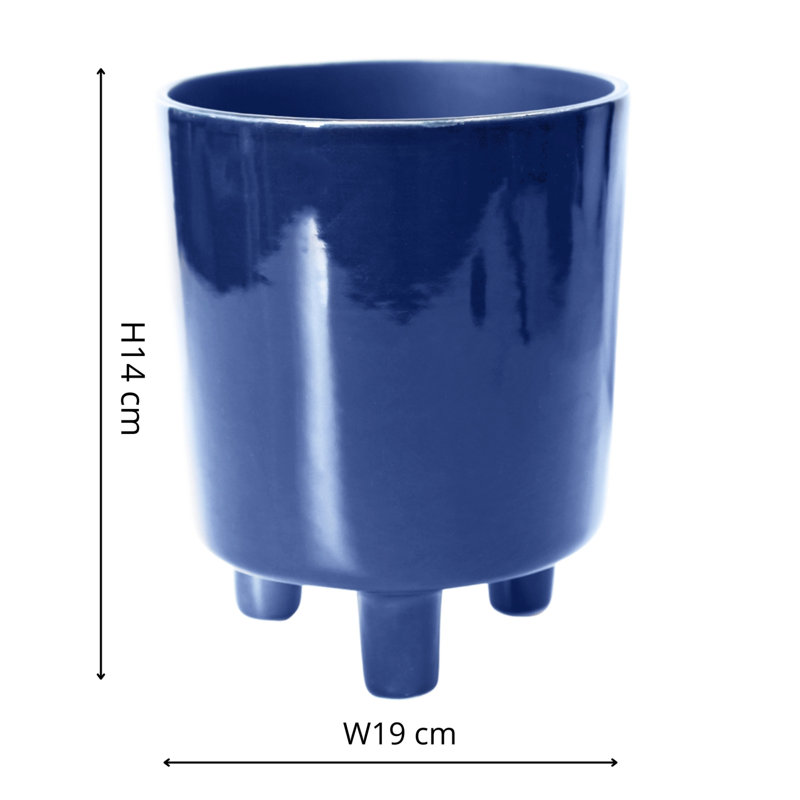 Pisa Ceramic Cachepot, 19 cm H x 16 cm W x 16 cm D