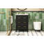 Meuble-lavabo de 24 po avec lavabo en céramique, meuble-lavabo simple à 3 tiroirs, couleur noire et noir, facile à installer, tiroirs rétro en métal