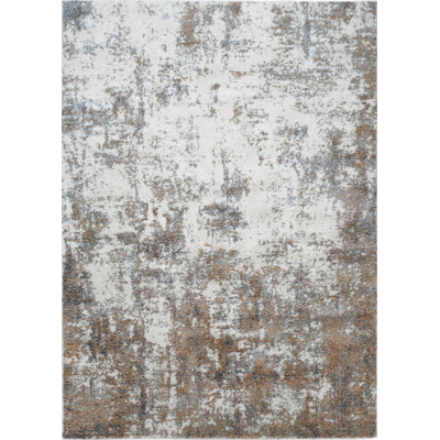 Abimbola Collection Gray/Copper/Beige Abstract Area Rug
