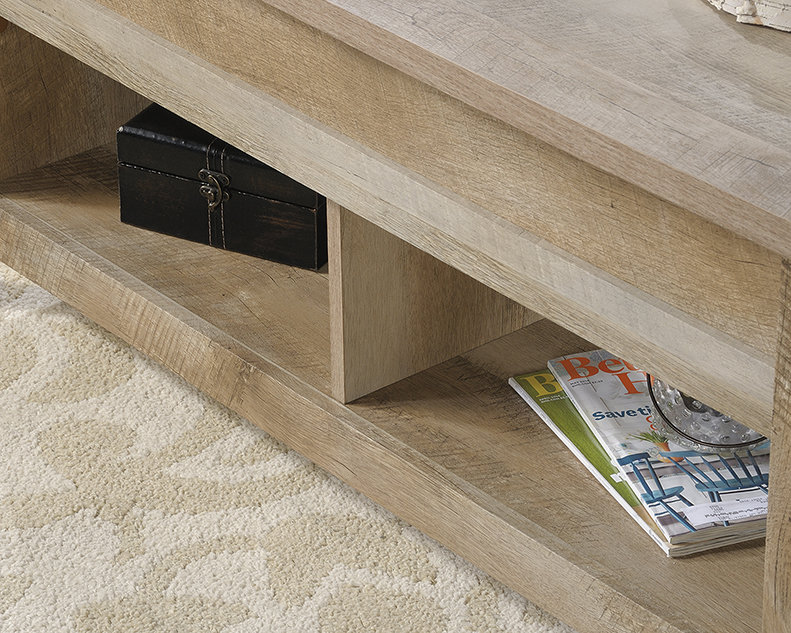Lintel Oak Rectangular Lift-Top Coffee Table with Storage